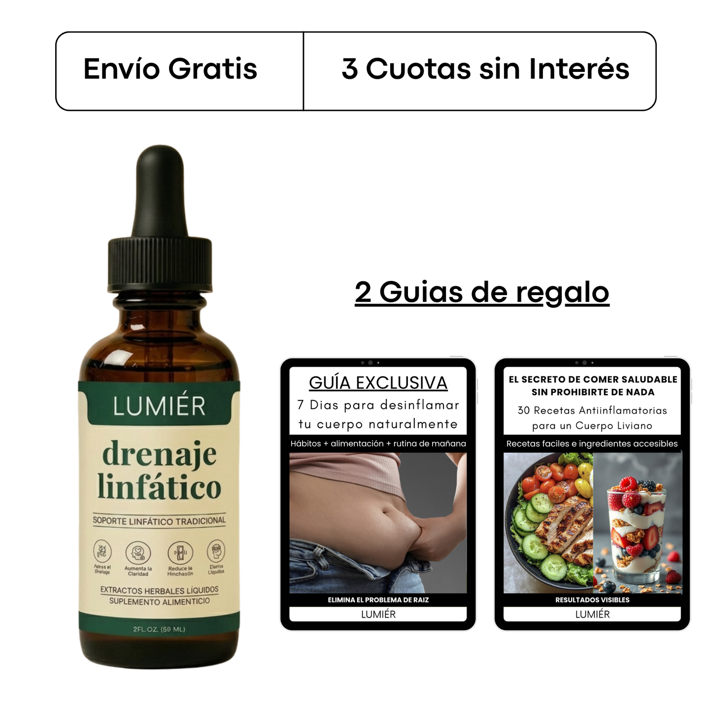 Gotas drenaje linfático LUMIÉR™ | Volvé a mirarte y reconocerte