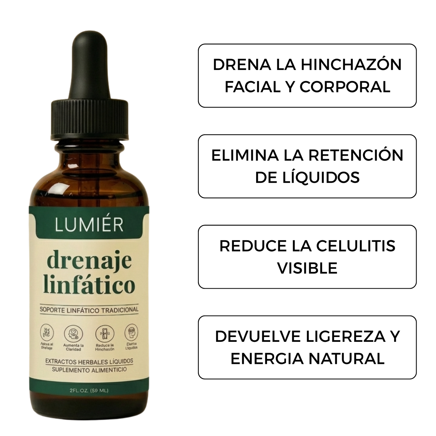 Gotas drenaje linfático LUMIÉR™ | Volvé a mirarte y reconocerte